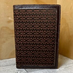 Vintage Mark Cross Brown Monogram Canvas Leather Address Book